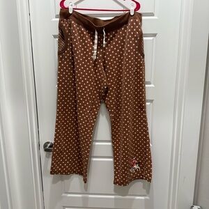 Nick & Nora Brown Star Western Cowgirl Lounge Pants Pajama Pants